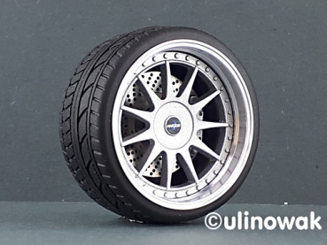Preview: 99545-18 Alufelge 1:18 Hartge 3-tlg.-Design 18 Zoll uni