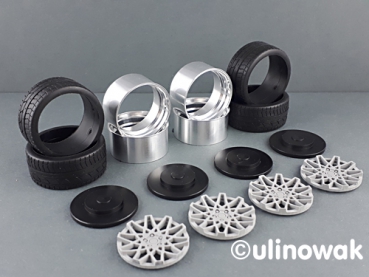 Preview: 99555-19S Alufelge 1:18 Rotiform BLQ-Design concave schmal 19 Zoll uni