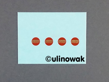 Preview: BBS Felgenlogo rot-gold m