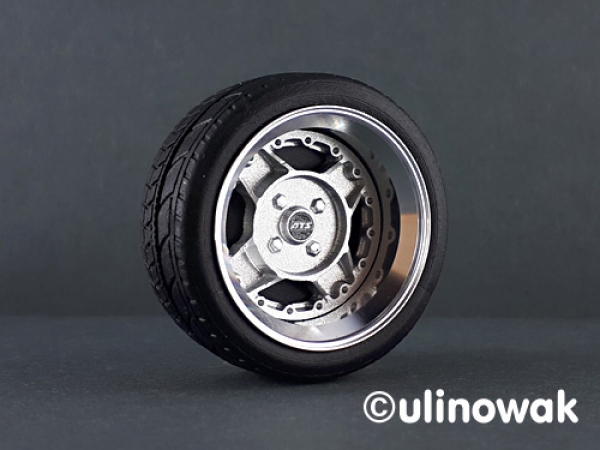 Modellbau-Nowak - 13 inch universal wheel and tire set ATS 4 spoke